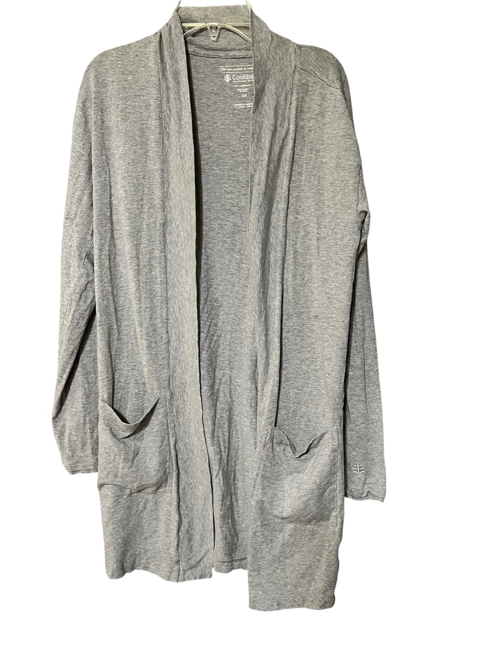 Coolibar Corbella Gray UPF‎ 50+ Open Front Cardigan Cover Up XS Lightweight
